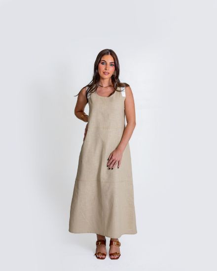 Imagen de Vestido Nicole Lino Beige