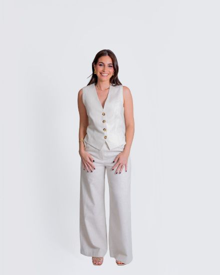 Imagen de Pantalón Ofelia Lino Beige