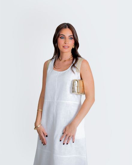 Imagen de Vestido Nicole Lino Blanco