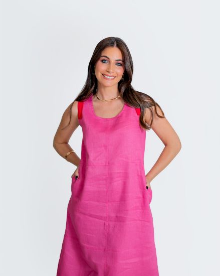 Imagen de Vestido Nicole Lino Rosa