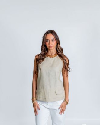 Imagen de Blusa Xime Lino Beige