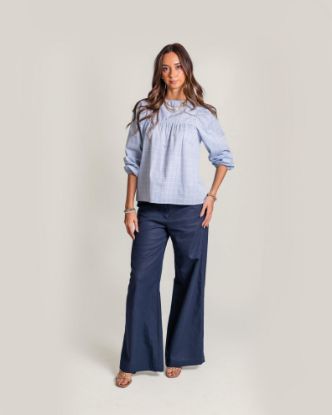 Imagen de Pantalón Ofelia Lino Azul
