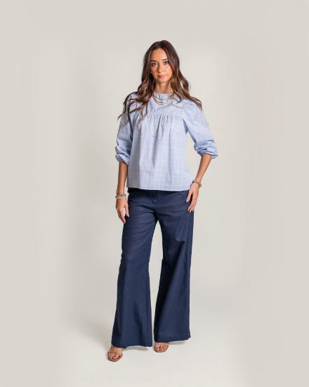 Imagen de Pantalón Ofelia Lino Azul