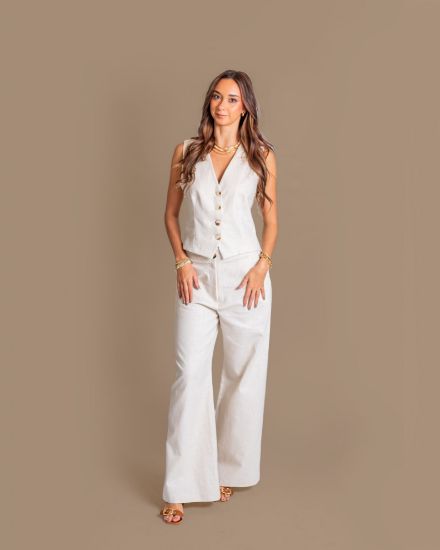 Imagen de Pantalón Ofelia Lino Beige