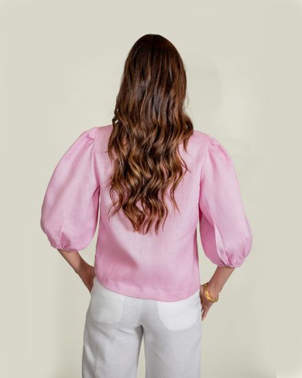 Imagen de Camisa Milena Lino Rosa Empolvado